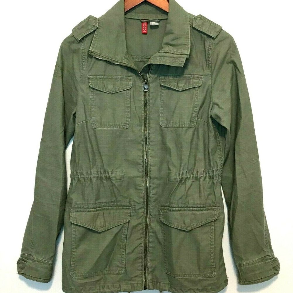 H&M Utility Military Cargo Full Zip Cotton Jacket with Pockets